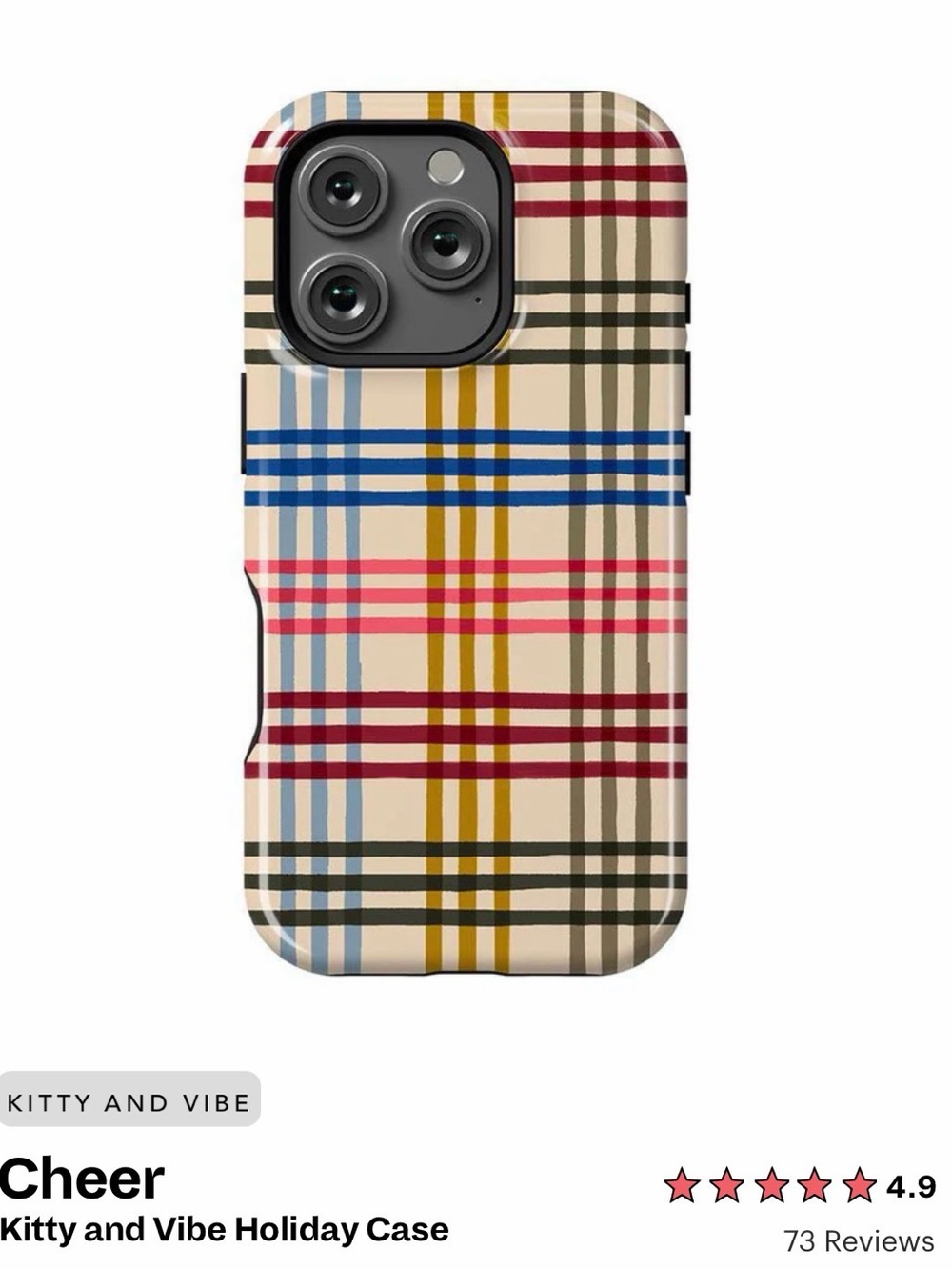 Casely: Cheer Plaid Phone Case - Beige Multi